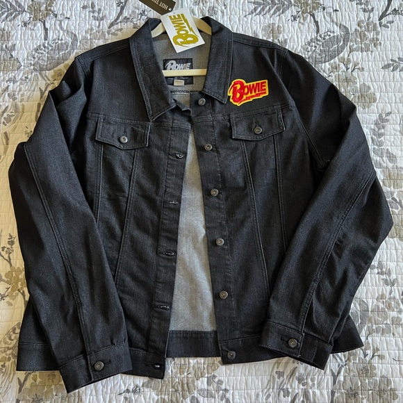 David Bowie Girls Denim Jacket in Black NWT • 2XL - Picture 2 of 7